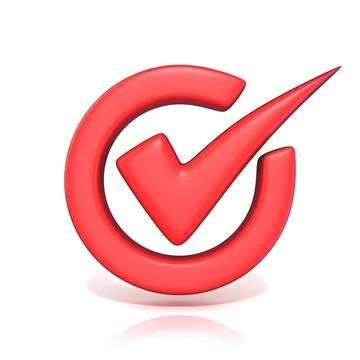 Red correct check mark in circle. 3D Red correct check mark in circle. 3D ... Stock Photos