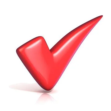 Red correct check mark Red correct check mark. Isolated on white backgroun... Stock Photos