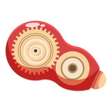 Red correction tape dispenser fixing writing mistakes Stock Illustration
