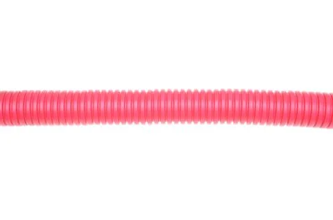 Red corrugated pipe Stock-Fotos