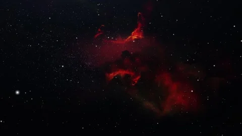 Red Cosmic Nebula and Dense Star Field in Deep Space Stock-Footage 345097044
