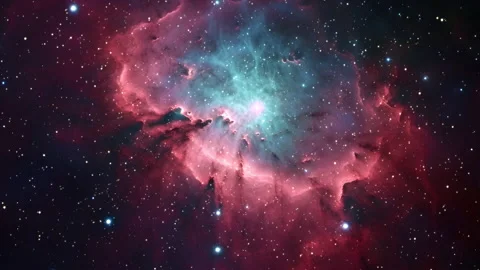 Red Cosmic Nebula Background Video stock 237815304