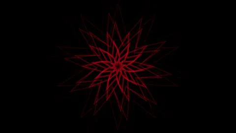 Red cosmic star on abstract black background Stock Illustration