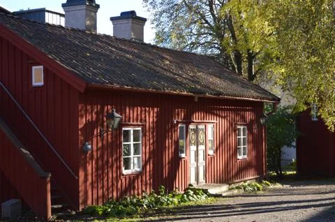 Red Cottage Stock Photos