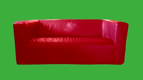 Red Couch on Green Background. Stock Footage 137972222
