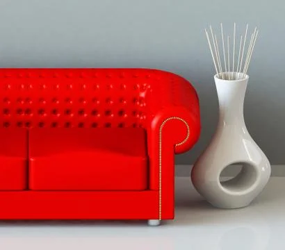 The red couch Illustrazione stock