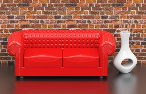 The red couch Stock Illustration