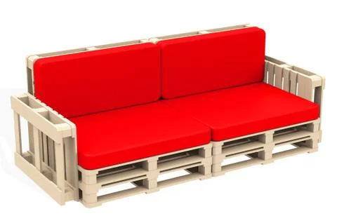 The red couch Stock Illustration