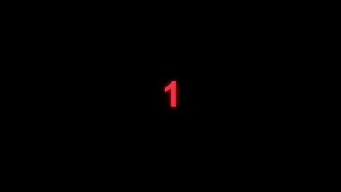 Red Countdown Timer Animation Numbers on Black Background 4K Loop Stock Footage 334022709