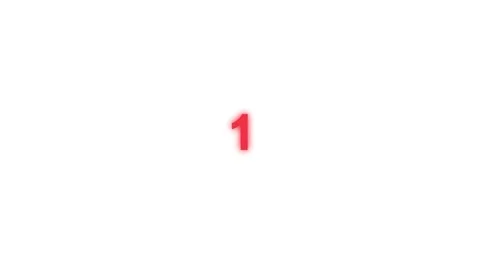 Red Countdown Timer Animation on White Background Minimal Style Stock Footage 334022712