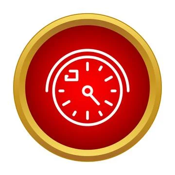 Red countdown timer icon showing time measurement Stock Illustration