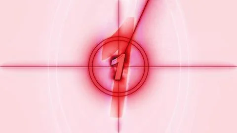 Red Countdown Timer with Number One 스톡 일러스트