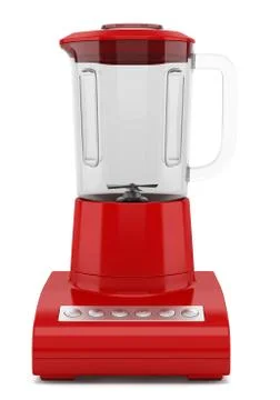Red countertop blender isolated on white background Stock Illustration
