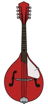 Red country mandolin Stock Illustration