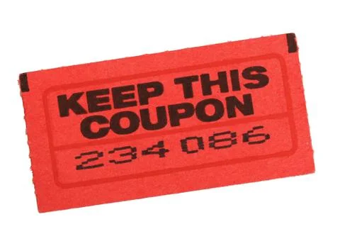 Red coupon ticket Stock Photos