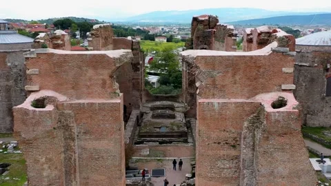Red Courtyard Basilica - Pergamon Stock Footage 292729340