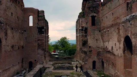 Red Courtyard Basilica - Pergamon Stock Footage 292729621