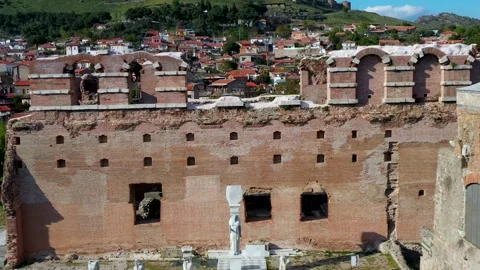 Red Courtyard Basilica - Pergamon Stock Footage 292730827