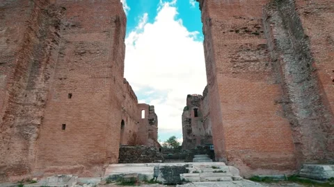 Red Courtyard Basilica - Pergamon Stock Footage 304515907