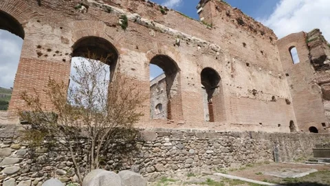 Red Courtyard Basilica - Pergamon Stock Footage 304515918