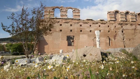 Red Courtyard Basilica - Pergamon Stock Footage 304521835