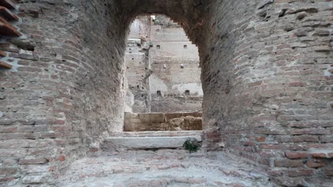 Red Courtyard Basilica - Pergamon Stock Footage 304521836