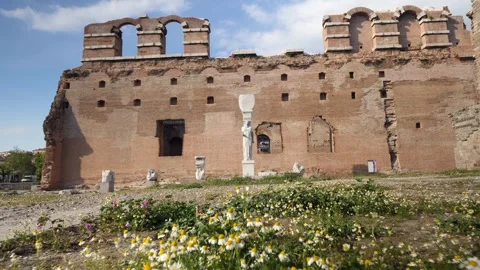Red Courtyard Basilica - Pergamon Stock Footage 304521926