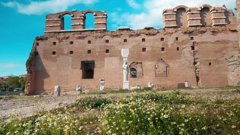 Red Courtyard Basilica - Pergamon Stock Footage 304522278