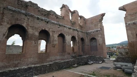 Red Courtyard Basilica - Pergamon Stock Footage 304522280