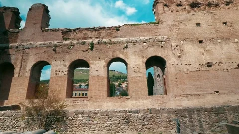 Red Courtyard Basilica - Pergamon Stock Footage 304522540