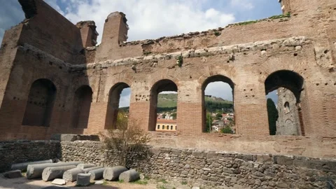 Red Courtyard Basilica - Pergamon Stock Footage 304522543