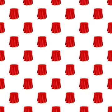 Red covered tables seamless pattern for events Illustrazione stock