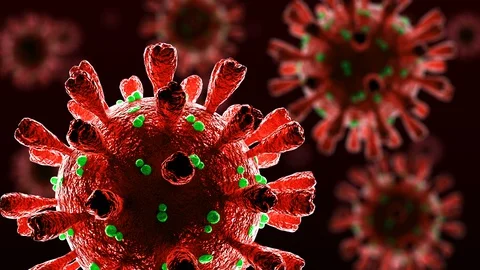 Red Covid-19 looping. 動画素材 129395328