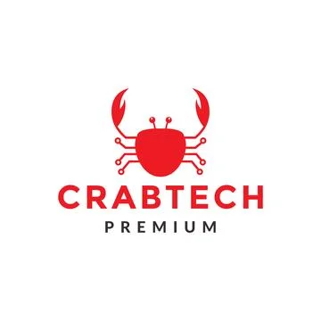 Red crab with line tech logo design vector graphic symbol icon sign illustr.. Stock-Illustration