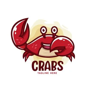 Red Crab Logo Vector Design Stock Illustration