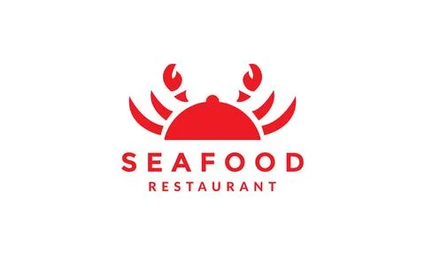 Red crab modern movable food cover logo vector icon illustration design Stockillustratie
