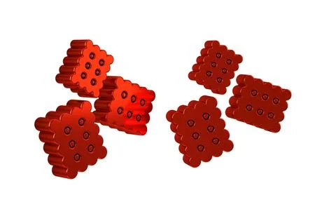 Red Cracker biscuit icon isolated on transparent background. Sweet cookie. Stock Illustration