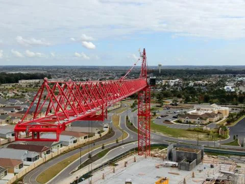Red Crane Construction Stock Photos