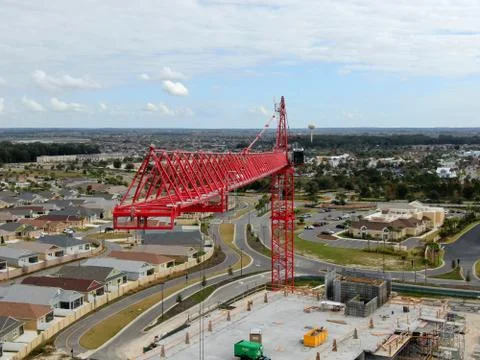 Red Crane Construction Stock Photos