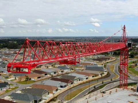 Red Crane Construction Stock Photos