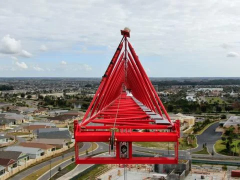 Red Crane Construction Stock Photos