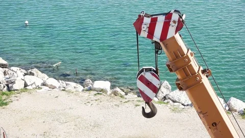 Red Crane Hook Stock Footage 76378677