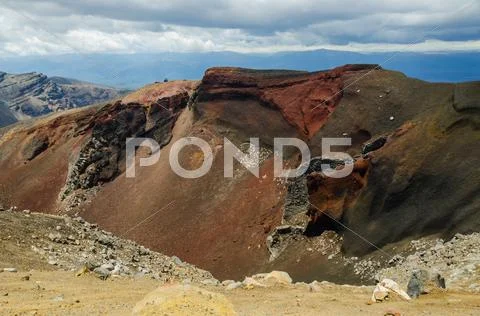 Red crater, tongariro national park, new zealand Stock Photos