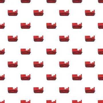 Red crawler tractor pattern for agricultural design Illustrazione stock