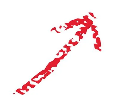 Red Crayon Arrow Pointing Up for Educational Materials, Presentations, and Stock Illustration