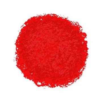 Red crayon scribble texture stain isolated on white background Illustrazione stock