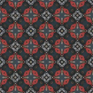 Red creamic tracing seamless pattern Stock Illustration