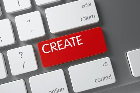 Red Create Keypad on Keyboard. 3D Illustration Illustrazione stock