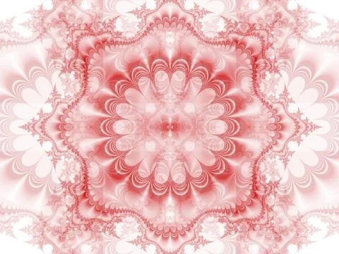 Red creative abstract drawing design with fractal graphic elements. Stock Illustration