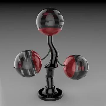 Red creative table lamp, illuminator for the room Stock Illustration